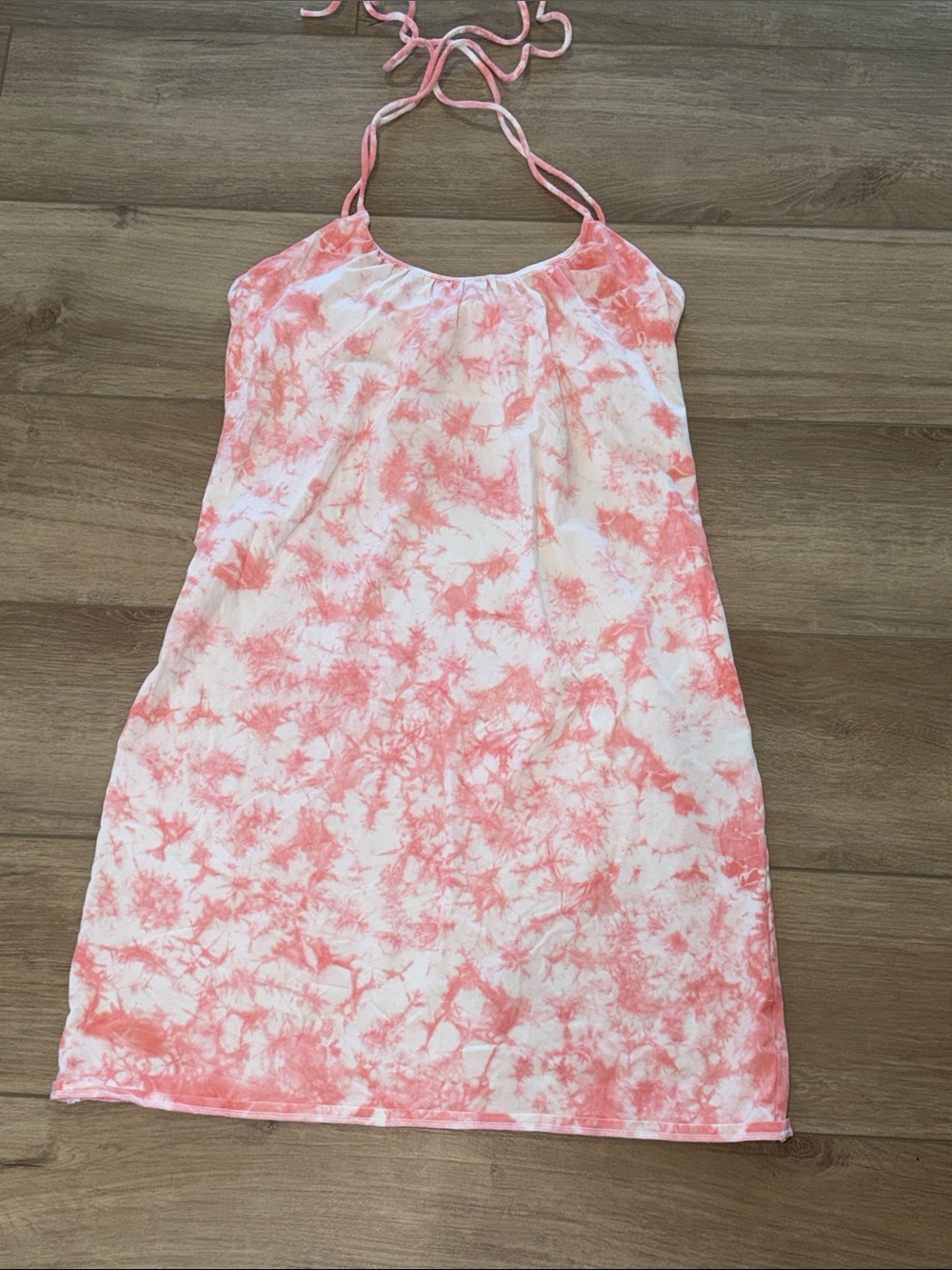 BranTops Fashions Best Kept Secret Coral Tie-Dye Halter Summer Dress size medium